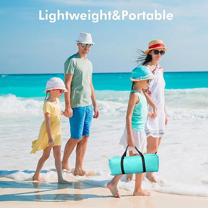 Beach Tent, Portable Sun Shelter for 2/3/4/6-8 Person with UPF 50+ UV Protection, Easy Setup Waterproof Beach Shade Canopy Cabana for Family Outdoor and Picnics, Fishing with Carrying Bag