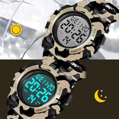 Kids Watch,Boys Watch for 3-15 Year Old Boys,Digital Sport Outdoor Multifunctional Chronograph LED 50 M Waterproof Alarm Calendar Analog Watch for Children with Silicone Band,Kids Gift
