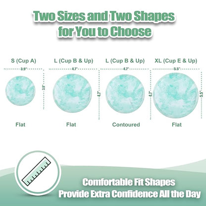 wegreeco Nursing Breast Pads (14 Pack) + Laundry Bag & Travel Storage Bag, 4.7 inch - Washable & Reusable Breastfeeding Nursing Pads (Plain Shape, Blue Wave, Large)