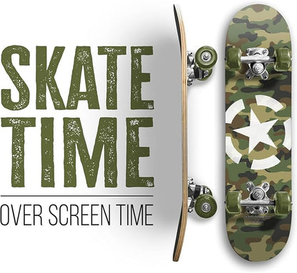 24 inch Rude Boyz Mini Cruiser Skateboard - Aluminium Trucks - Kids Skateboard Ages 5-8 Beginner - Skateboards for Kids