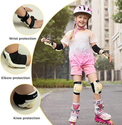 BOSONER Kids/Youth Knee Pad Elbow Pads for Roller Skates Cycling BMX Bike Skateboard Inline Rollerblading, Skating Skatings Scooter Riding Sports