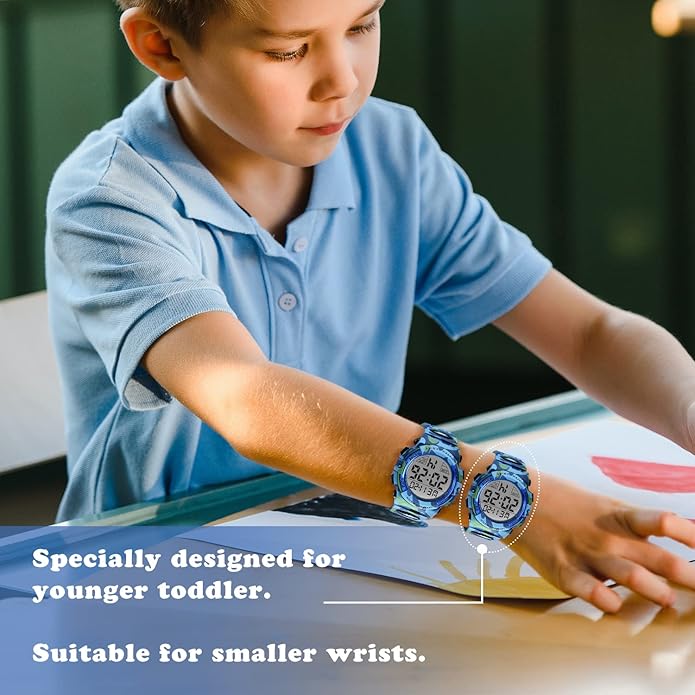 Kids Watch,Boys Watch for 3-15 Year Old Boys,Digital Sport Outdoor Multifunctional Chronograph LED 50 M Waterproof Alarm Calendar Analog Watch for Children with Silicone Band,Kids Gift