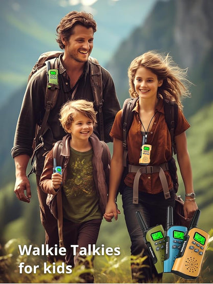 Walkie Talkies for Kids Rechargeable,Toys for Boys and Girls Ages 3-12, 3 Pack Long Range 2-Way Radios, Birthday Gifts,Christmas Stockings, Outdoor Play, Family Games, Hiking Camping Gear