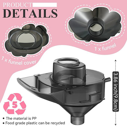 1 Sets Replacement Funnel Compatible with Baby Brezza Replacement Parts Funnel and Cover Baby Formula Dispenser, Grey