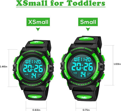 Kids Watch,Boys Watch for 3-15 Year Old Boys,Digital Sport Outdoor Multifunctional Chronograph LED 50 M Waterproof Alarm Calendar Analog Watch for Children with Silicone Band,Kids Gift
