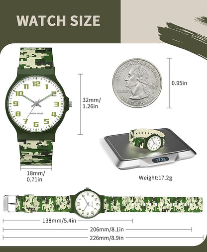 Kids Analog Watch Boys Girls, 30M Waterproof, Sports Watch for Boys, Easy to Read Children's Thin Dial Wrist Watches with Soft Band, for Ages 5-15 Kids Great Birthday Gifts Christmas Day