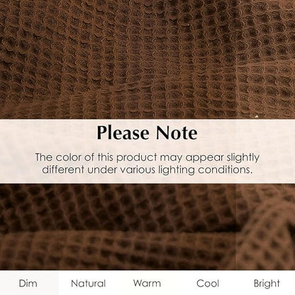 Salt Earth GOTS Certified 100% Organic Cotton Throw Blanket, 108"X90" Blankets & Throws for Bed, Throw Blanket for Couch,Modern & Cozy Blanket, All Season Waffle Blanket, Soft Blanket (Potting Soil)