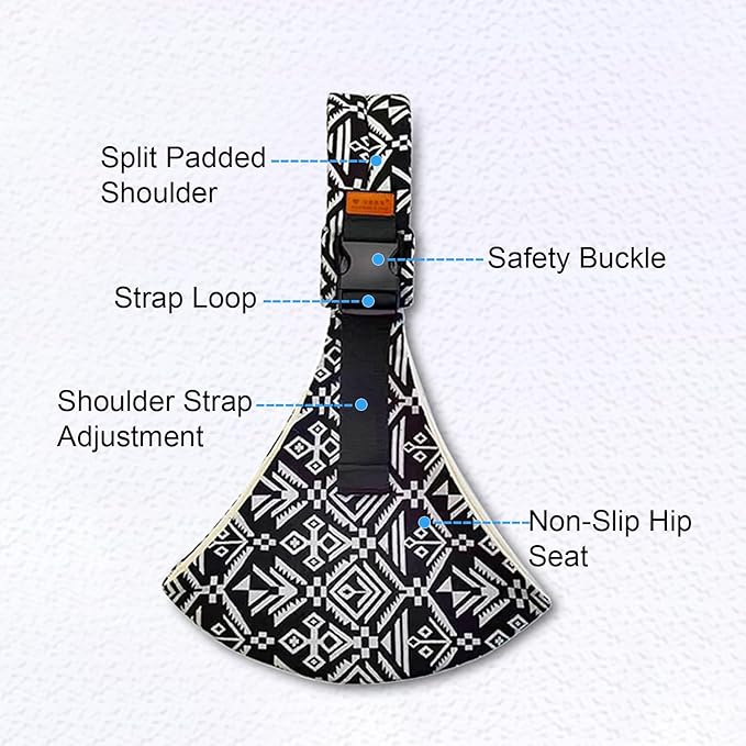 Baby Sling Carrier Newborn to Toddler Adjustable One-Shoulder Design with Hip Seat Support, Labor-Saving Baby Wraps Carrier 10-30 lbs(Blue)