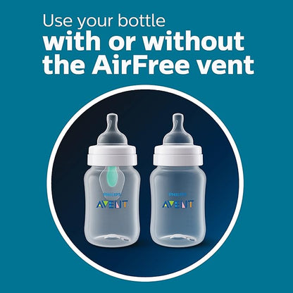 Philips Avent Anti-Colic Baby Bottles, 11oz, with Flow 3 Nipples, 3m+, 4pk, Clear, SCY106/04