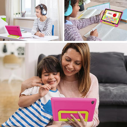 Kids Tablet 10 Inch Android 14 Tablet for Kids Ages 3-12, Octa-Core with Case, Parental Controls,14GB+64GB Storage (TF Expand 1TB), 5G WiFi, BT5.3, Pink