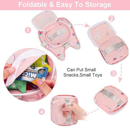 Accmor Toddler Harness Leash, Collapsible Cute Rabbit Kids Leash + Anti Lost Wrist Link for Outdoor Travel, Soft Child Walking Harness Tether Wristband Assistant Strap Belt Protector for Baby Girls