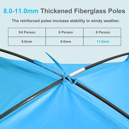 Gorich Beach Tent Sun Shelter for 3/4-5/6-7/8-10 Person with UPF 50＋ UV Protection, Lightweight & Easy Setup Beach Shade Canopy, Portable Beach Shade Tent Beach Cabana