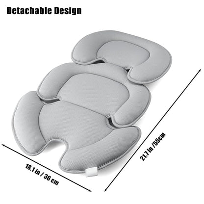 PandaEar Baby Car Insert Cushion Pad, Infant Head & Body Support Pillow for Car Seats, Strollers,Carriers, Machine Washable & Portable -Grey