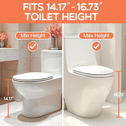SKYROKU Potty Training Seat for Toddlers – 2-in-1 Adjustable Potty Ladder with Step Stool, Anti-Slip Cushion, Splash Guard & Extra-Wide Pedals, Supports 200+ lbs, Ideal for Boys & Girls