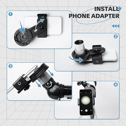Telescope for Adults & Beginner Astronomers - 80mm Aperture 600mm Fully Multi-Coated High Transmission Coatings with AZ Mount Tripod Phone Adapter, Carrying Bag, Wireless Control.