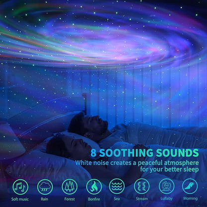 AIRIVO Star Projector, Galaxy Light Projector, Night Light Projector & Music Speaker & White Noise, Sound Machine Projector for Kids Adults, Bedroom, Room Decor, Party, Ceiling