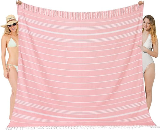 Oversized Turkish Beach Towel Blanket XXL Cotton Sandproof Towels Boho Woven Extra Large Big Sand Free Giant Throw Thick Blankets Huge Quilt XL Picnic Camping Necessities Cloud For Adult Gifts