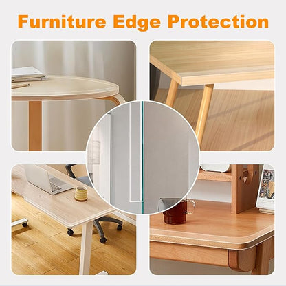 CHENYA Clear Edge Protector Strip Sharp Edge Wrap Cover Tape,0.8 in x 13.12 FT,Self Adhesive Protective Bumper Guards for Cabinet Door Desk Glass Table Bed Furniture, Kitchen Countertop, Waterproof