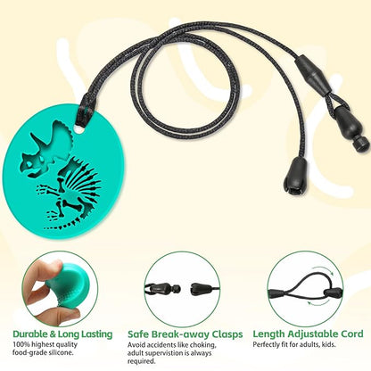 Chew Necklaces for Sensory Kids, Silicone Chewy Necklace for Boys and Girls with Autism, ADHD, SPD, Chewing, Oral Motor Therapy Sensory Toys