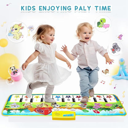 M SANMERSEN Piano Mat, 39.5" X 14" Musical Mat 8 Instrument Sounds Piano Mat for Toddlers Touch Play Dancing Mat Toy for 1 2 3 Year Old Girls Boys Gifts