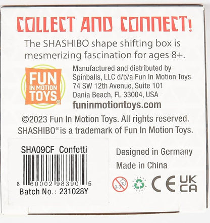 Shashibo Shape Shifting Box - Award-Winning Fidget Toy w/ 36 Rare Earth Magnets - Fidget Cube Transforms Into Over 70 Shapes, Sensory Toy Gift for Kids, Teens, and Adults (Confetti)