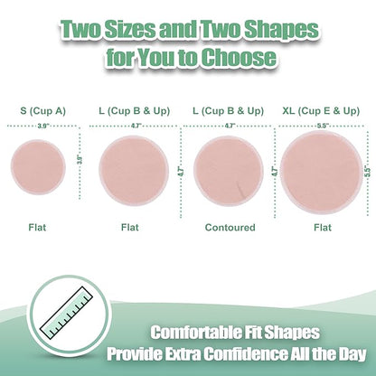 wegreeco Nursing Breast Pads (14 Pack) + Laundry Bag & Travel Storage Bag, 4.7 inch Option - Washable & Reusable Breastfeeding Nursing Pads (Sunset, Plain Shape)