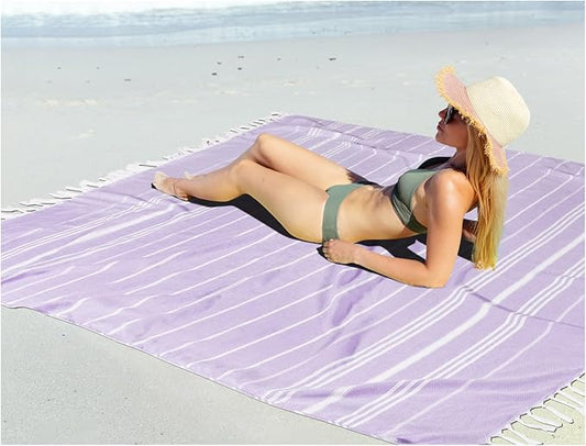 Oversized Turkish Beach Towel Blanket XXL Cotton Sandproof Towels Boho Woven Extra Large Big Sand Free Giant Throw Thick Blankets Huge Quilt XL Picnic Camping Necessities Cloud For Adult Gifts