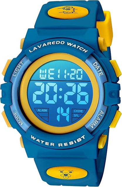 Kids Watch,Boys Watch for 3-15 Year Old Boys,Digital Sport Outdoor Multifunctional Chronograph LED 50 M Waterproof Alarm Calendar Analog Watch for Children with Silicone Band,Kids Gift