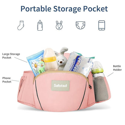Baby Carrier with Hip Seat, Ergonomic M Position 6in1 Baby Carrier Newborn to Toddler,Head Support and Breathable Mesh Newborn Carrier,Adjustable Baby Holder Carrier for Dad&Mom-Pink