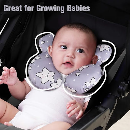 KAKIBLIN Baby Neck Pillow,Upgraded Baby Support Pillow, Head Pillow,Travel Pillow for Car Seat,Pushchair,Travel (Star)