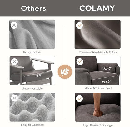 COLAMY Swivel Recliner Chair with Footrest, Strong Glide Chair High Back with Double-Layer Cushion, Rocker Recliner for Nursery & Living Room, Bedroom, Charcoal