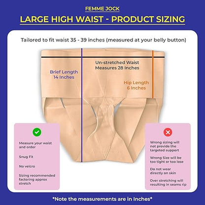 Women's Pelvic Support Belt - Uterus & Bladder Girdle | Postpartum Recovery, Pain Relief | High Waist Beach Sand (Large)