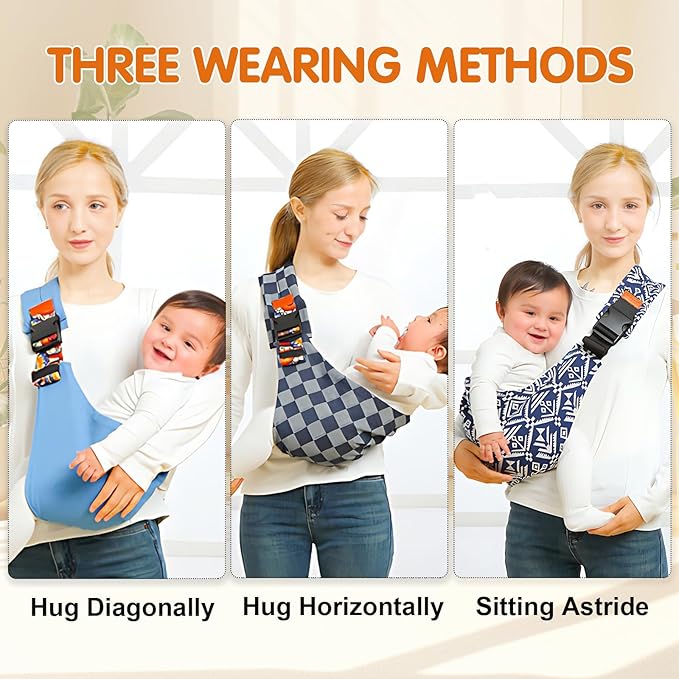 Baby Sling Carrier,Toddler Carrier,Upgraded 2025 Baby Sling with 4 Adjustable Straps(10-30lbs),Lightweight,Portable and One Size Fits All(Leopard Print)