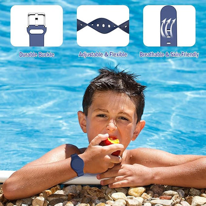 R-fun Waterproof for Air Tag Bracelets [2 Pack] Compatible with Apple Air Tag Finders with Soft Silicone,Anti Lost GPS Item Finders Case Cover,Night Blue/Pink