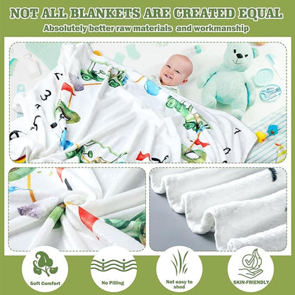 Golf Print Baby Monthly Milestone Blanket Newborn Baby Boy Green Gender Neutral Newborn and Nursery Essentials Personalized Ideas for Nursery Decor (Green, Golf)