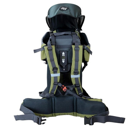 ClevrPlus Canyonero Camping Baby Backpack Hiking Kid Toddler Child Carrier with Stand and Sun Shade Visor, Army Green
