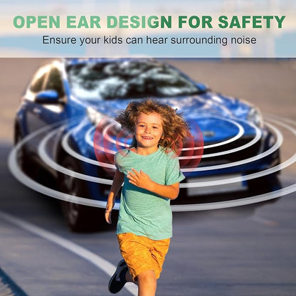 Kids Headphones, Bluetooth 5.2 Air Conduction Open Ear Headphones, 85dB Volume Limiting-Yellow