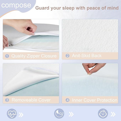NeoBorn Baby Bassinet Mattress Pad, 24" x 20.8" Dual Sided Comfort Gel Memory Foam Mattress with Removable Breathable Soft Tencel Cover Fit for Graco Pack n Play Dome LX Bassinet, not playard