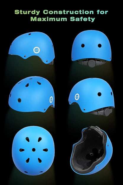XJD Kids Bike Helmet,Multi-Sport Protective Gear Set for 3-5-8-14 Years Boys Girls with Knee and Elbow Pads Wrist Guards fit Roller Skates,Cycling,Skateboarding,Skating Scooter
