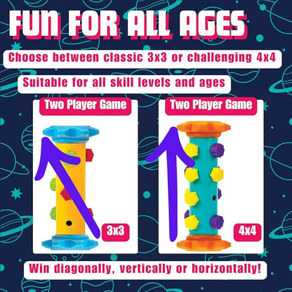 Challenge Your Mind with Tic Tac Totem: 3D Tic Tac Toe Travel Game & Brain Game for Strategy Enthusiasts, Ages 6+ (4X4)