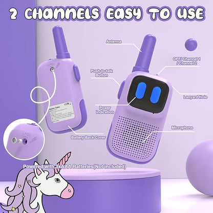 Outdoor Toys for Kids Ages 4-8, Kids Walkie Talkies 2 Pack 1000FT Long Distance with 2 Channels, Handheld Walky Talky for Children Interactive Toys Birthday Gifts for Girls Boys 5-7 Year Old