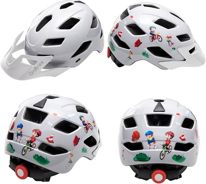 OnBros Kids Bike Helmet - Bike Helmets for 5-14 Boys or Girls with Visor, Children Bicycle Helmet for Skateboard Mountain Scooter Road Cycling, Lightweight and Adjustable 50-57CM