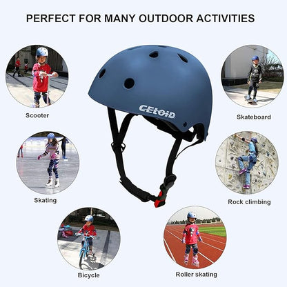 Kids Bike Helmet,Toddler Skateboard Helmets for Ages 2-3-5-8-14 Years Boys Girls，Adjustable Multi-Sport Bicycle Skateboarding Football Roller Skating Scooter Rollerblade Balance Bike Helmet