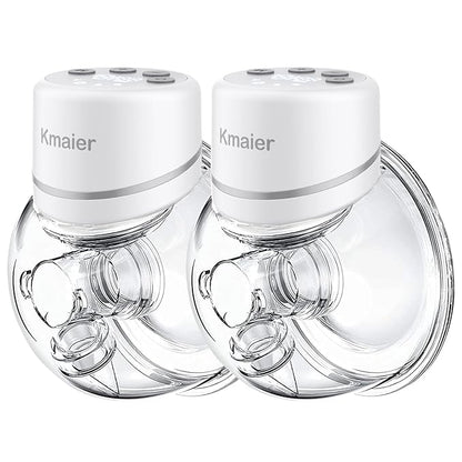 Wearable Breast Pump, Hands Free Breast Pump, Portable Electric Pump with LED Display, Ultra-Quiet and Pain Free- 4 Modes & 12 Levels, 24mm Flange, 2 PackPack