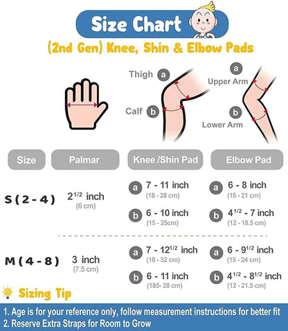 Soft-Style Kids Knee and Elbow Pads with Bike Gloves, Flexible Impact-Resistant Gear for Ages 2-11, Designed for Balance Bikes, Roller-Skating, and Skateboarding
