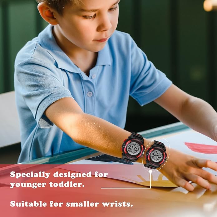 Kids Watch,Boys Watch for 3-15 Year Old Boys,Digital Sport Outdoor Multifunctional Chronograph LED 50 M Waterproof Alarm Calendar Analog Watch for Children with Silicone Band,Kids Gift