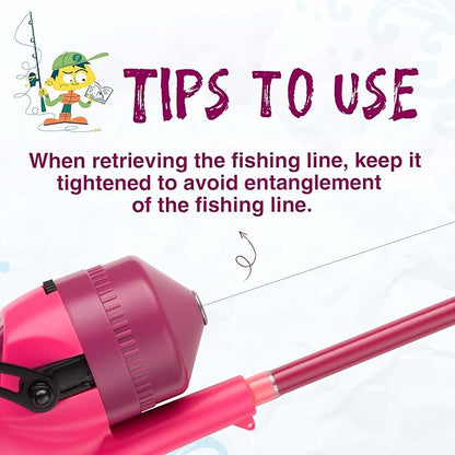 Kids Fishing Pole, Telescopic Fishing Rod, Toddler Collapsible Fishing Rod and Reel Combo with Tackle Box, Fishing Line, Bobber, and Soft Lures for Boy, Girl, Youth, Beginner, Over 4 Years Old