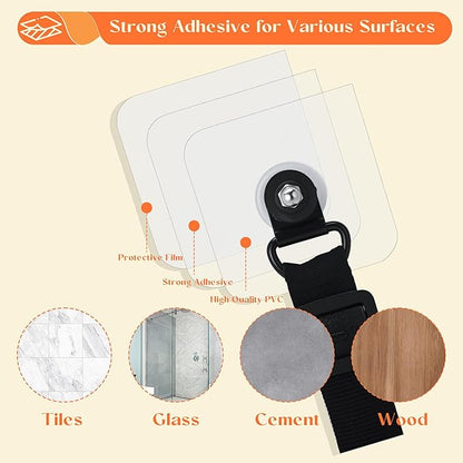 2 Pack TV Safety Straps Adjustable, Adhesive Anti-Tip Furniture Anchor for Flat Screen, TV and Furniture Safety Straps for Baby Proofing, Black