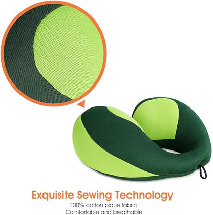 INFANZIA Kids Chin Supporting Travel Neck Pillow, Helps Support Head and Neck, Comfortably Designed for Head, Neck, and Chin Support - Gifts for Toddler/Child/Kids, Green