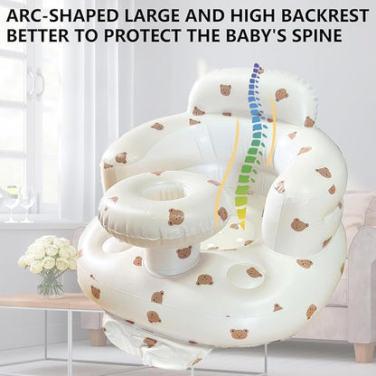 Little Angels Inflatable Seat with Tray for Toddlers 3-36 Months, Built-in Air Pump, Summer Baby Support Chair for Sitting Up